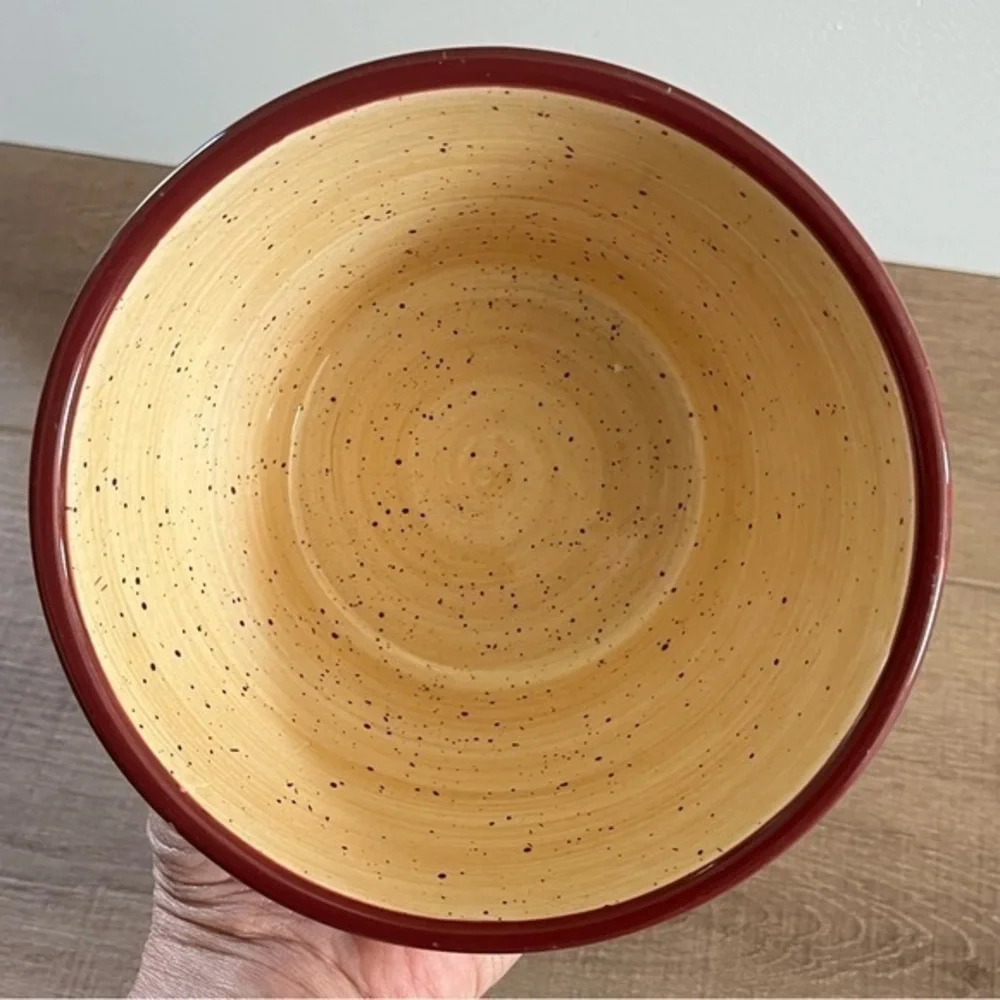 Pfaltzgraff Evening Sun Coupe 2 Cereal Bowls‎ 6" Red Yellow Sunflowers Retired - Picture 12 of 12